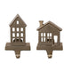 Cast Aluminum House Shaped Tealight Stocking Holder, Gold Finish, 2 Styles