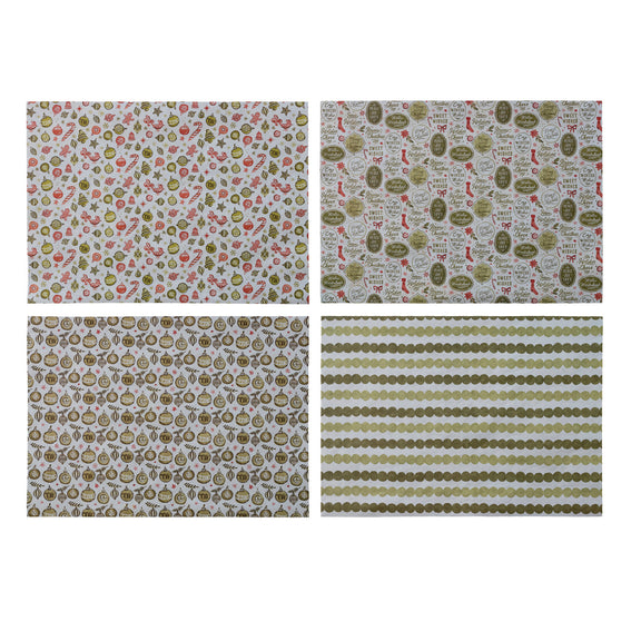 Wrapping Paper Sheets, Set of 12 in Box (4 Styles, 3 Rolls Per Style, 3 Sheets Per Roll) ©