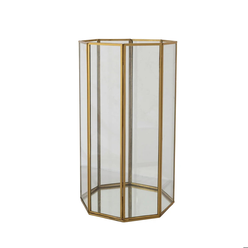 Brass Octagon Shaped Candle Holder