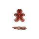 Hand-Painted Ceramic Gingerbread Shaped Dish, Brown, White & Red