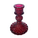 Embossed Recycled Glass Taper Holder, Burgundy