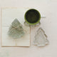 Pressed Glass Tree Shaped Coasters, Set of 4 Tied with Jute