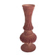 Embossed Flocked Glass Footed Vase, Plum Color