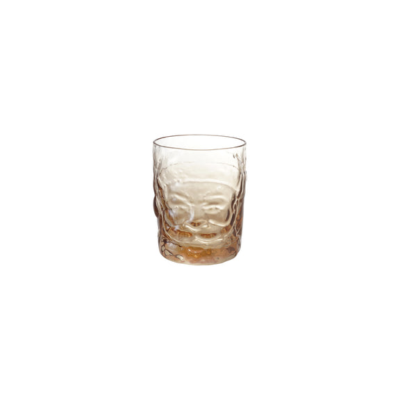 10 oz. Santa Head Shaped Drinking Glass, Amber Color