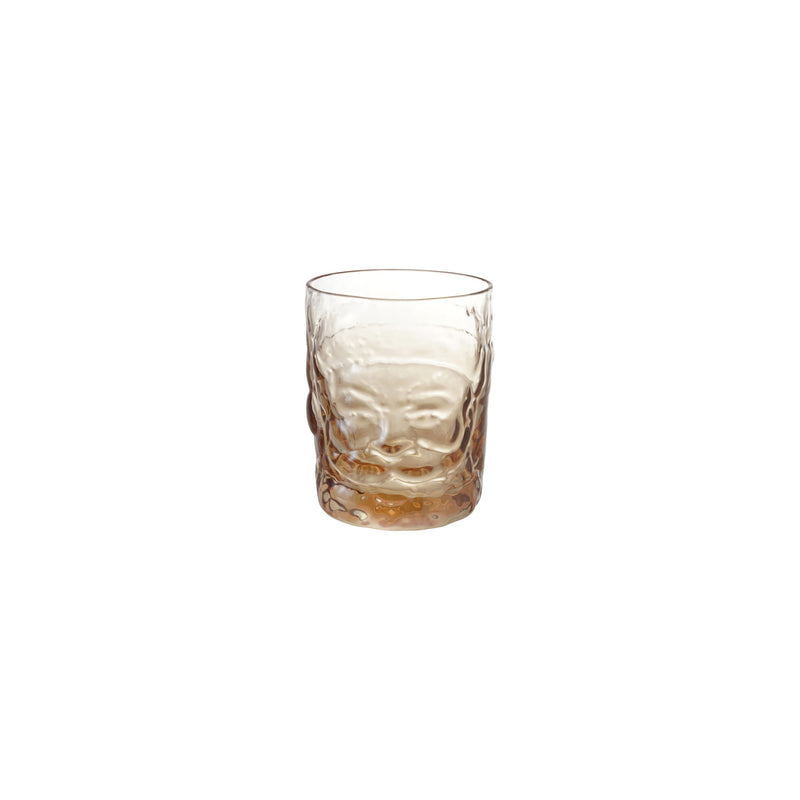 10 oz. Santa Head Shaped Drinking Glass, Amber Color
