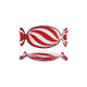 Hand-Painted Glass Candy Shaped Dish with Stripes, Red