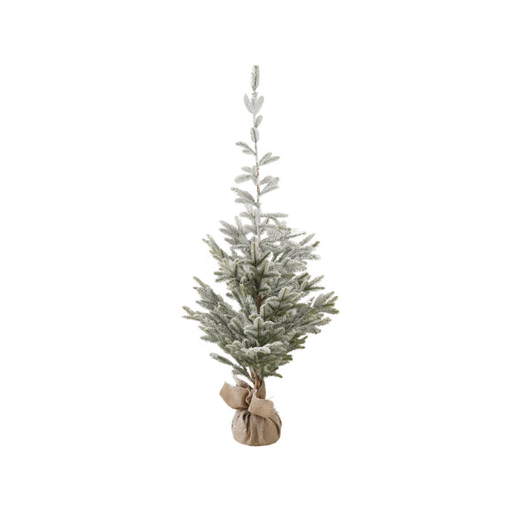 Faux Pine Tree in Burlap Sack, Frost Finish