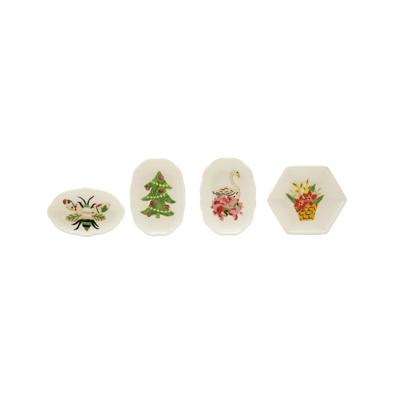 Stoneware Trinket Dish with Holiday Icon