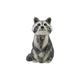 Hand-Painted Stoneware Raccoon Shaped Cookie Jar, Black, Grey & White ©