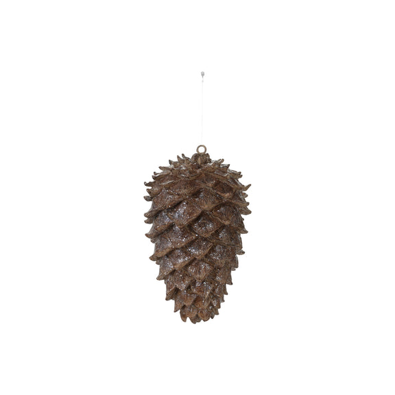 Resin Pinecone with Glitter, Brown