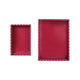 Decorative MDF Lacquered Scalloped Trays, Cranberry Color, Set of 2