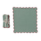 Cotton Scalloped Napkins & Contrasting Stitched Edge, Set of 4 Tied with Cotton Tape