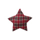 Fabric Flannel Star Shaped Pillow with Plaid Pattern