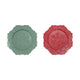 Ceramic Scalloped Octagon Shaped Plate with Snowflake Design