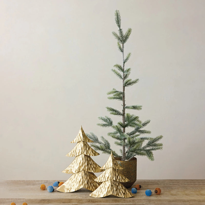 Hammered Metal Tree, Gold Finish