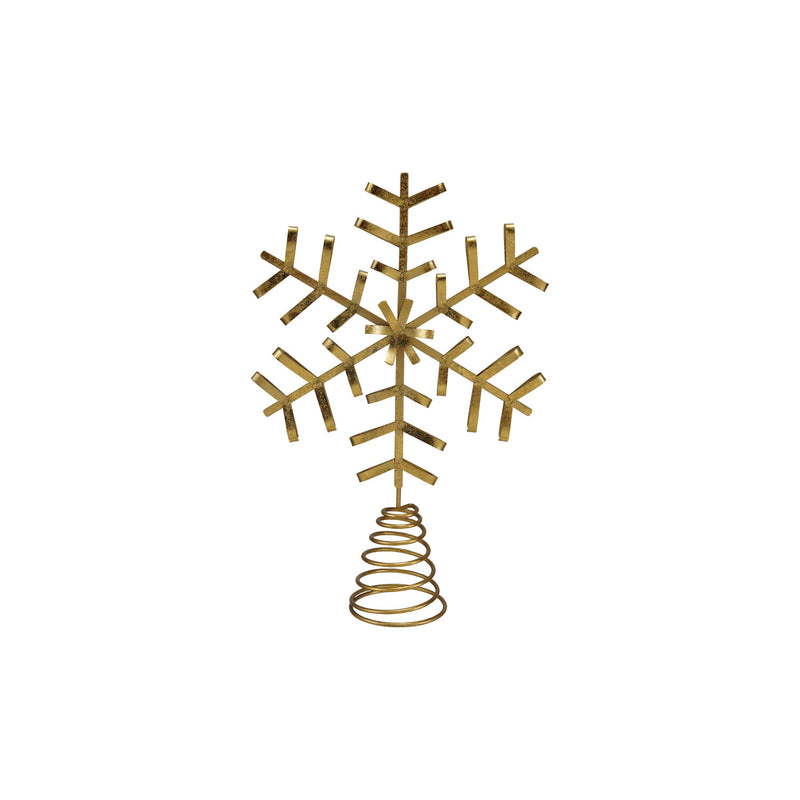 Metal Snowflake Tree Topper, Gold Finish
