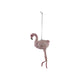 Handmade Paper Mache Vintage Reproduction Flamingo Ornament, Pink & Black