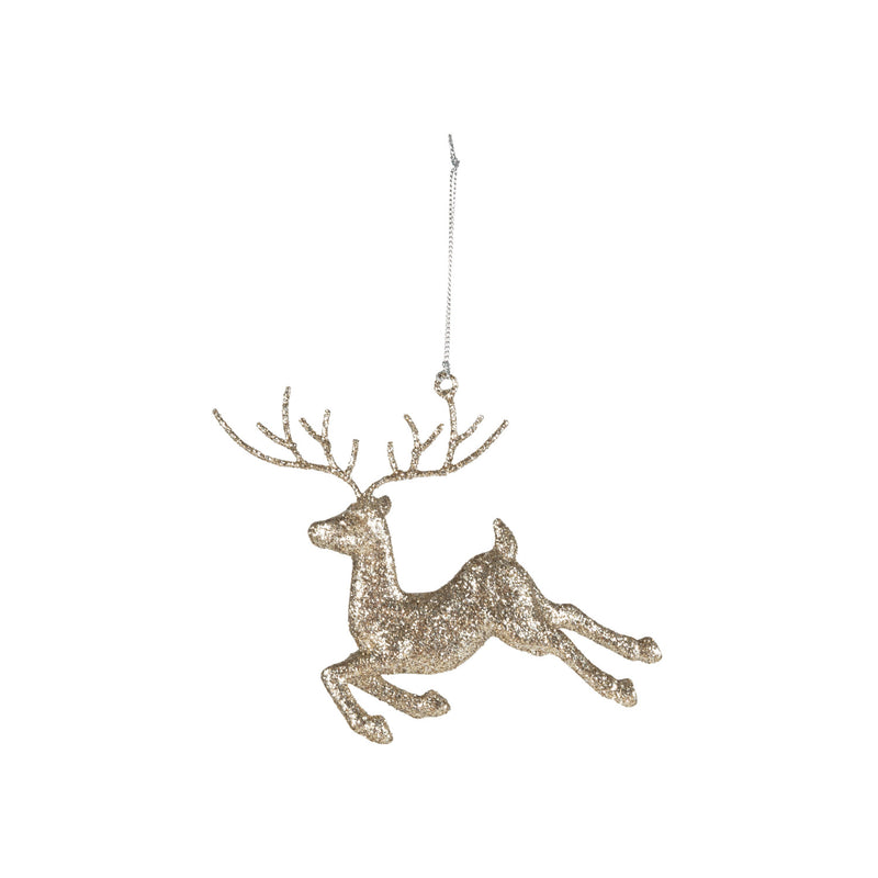 Acrylic Reindeer Ornament with Glitter
