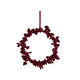 8" Round Flocked Foam Ball Wreath, Burgundy