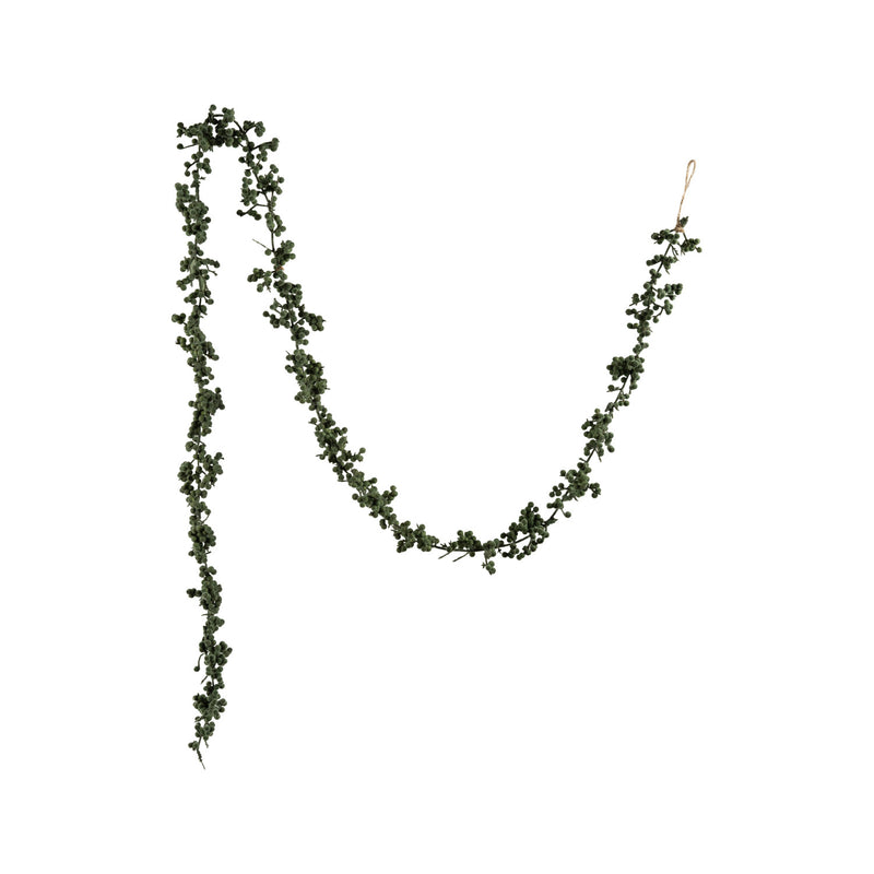 Flocked Foam Ball Garland, Green