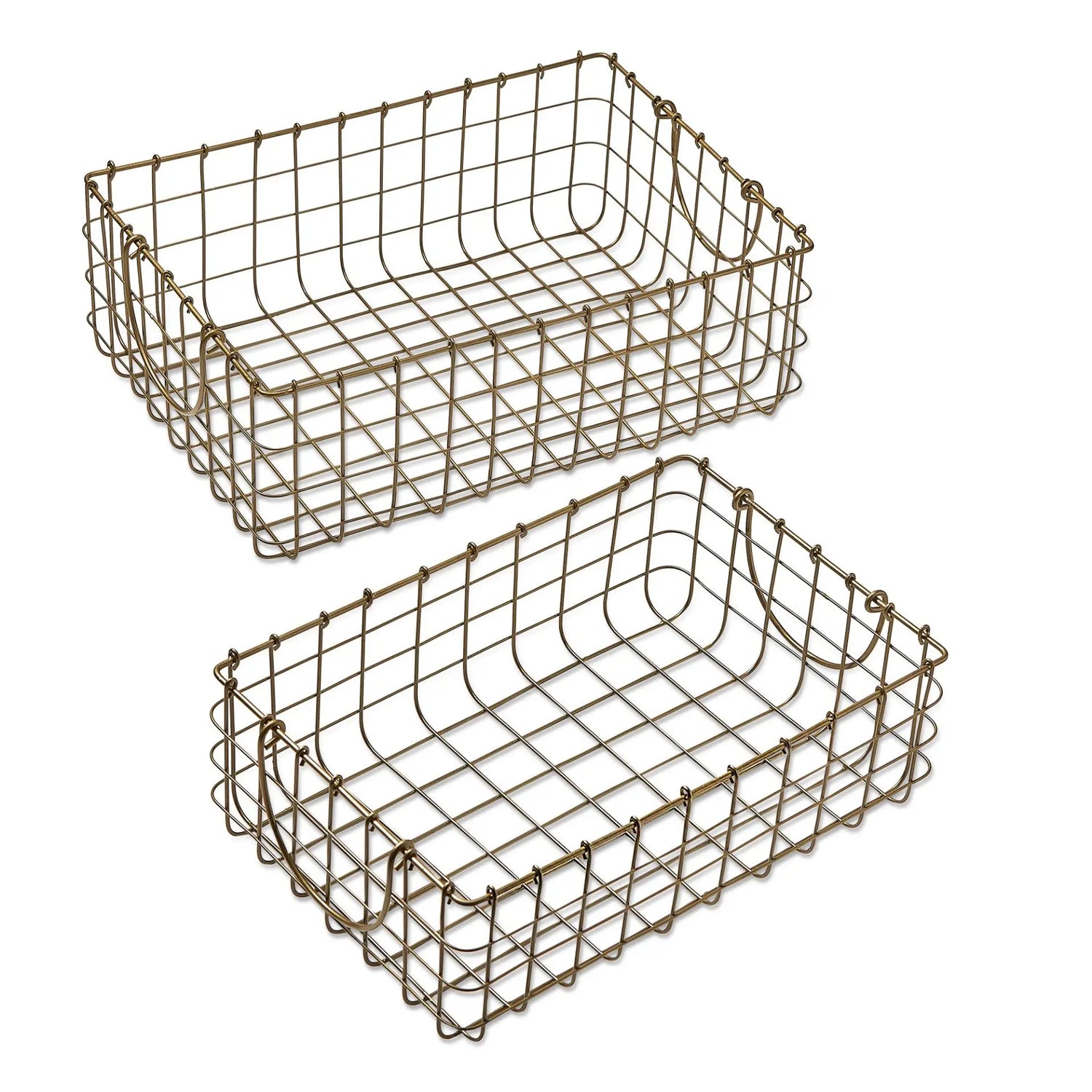 Antique Gold Metal Basket, [product_price]- Greenhouse Home