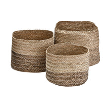 Banana Leaf Stripe Basket, Set of 3 - Greenhouse Home