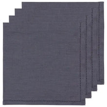 Charcoal Linen Hemstitch Napkin - Greenhouse Home