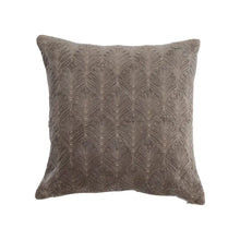 Cotton Velvet Embroidered Pillow with Gold Metallic Thread - Greenhouse Home