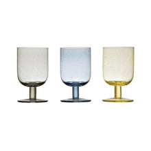 Storied Home 8 oz. Stemmed Multicolor Bubble Wine Glass (Set of 3