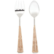 Glossy Rattan Servers, Set of 2 - Greenhouse Home