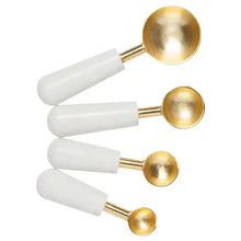 Gold + White Marble Measuring Spoons - Greenhouse Home