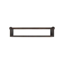 Mango Wood Wall Shelf with Rod, Espresso Finish - Greenhouse Home