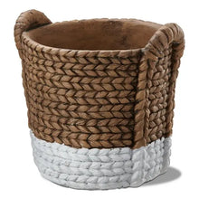 Palermo Two Tone Cement Basket Planter - Greenhouse Home