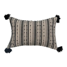 Woven Cotton Striped Pillow with Corner Tassels - Greenhouse Home