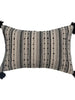 Woven Cotton Striped Pillow with Corner Tassels - Greenhouse Home