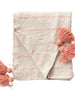 Woven Recycled Cotton Throw with Stripes + Tassels - Greenhouse Home